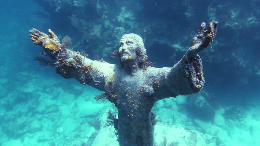 The Christ Of The Abyss Statue In Key Largo, Florida Keys. Stock ...