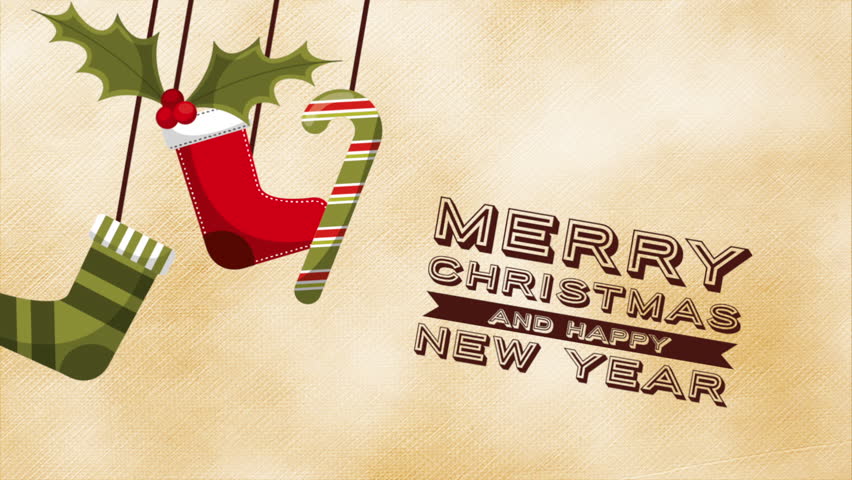 Merry Christmas Card, Video Animation Stock Footage Video (100% Royalty