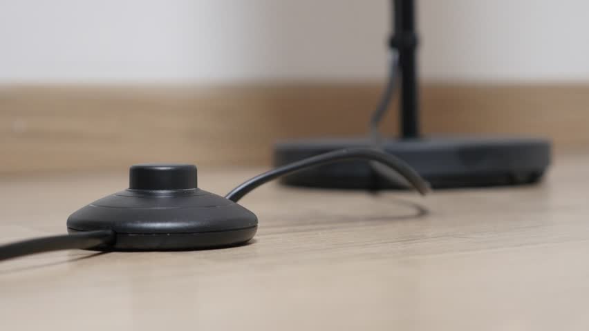 Warm Light Floor Lamp Switching Off With A Foot Switch 4K ... Warm Light Floor Lamp Switching Off With A Foot Switch 4K ...