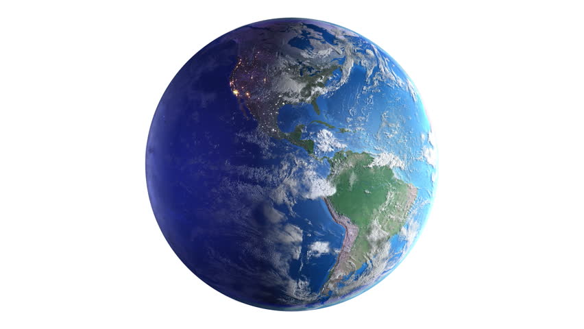 Animated Blue Earth With Orange Connections Against A ...