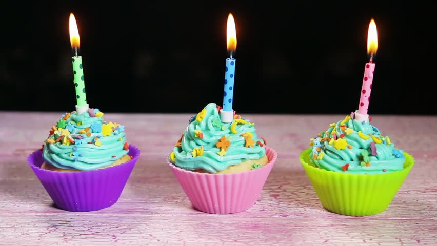Christmas Cupcakes And Candles Stock Footage Video 100
