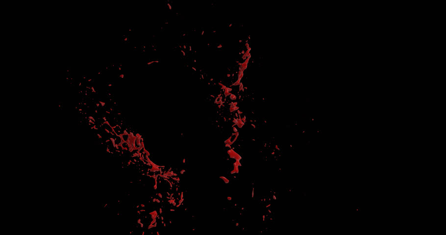 4k Red Bright Paint Splash, Blood In Slow Motion Isolated On Black ...