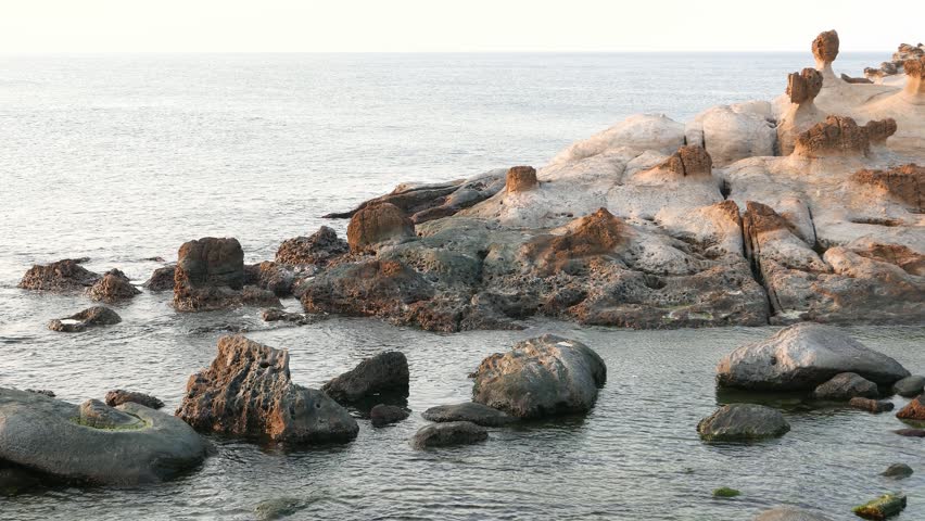 Sunken Rocks On Stony Shore Stock Footage Video (100% Royalty-free