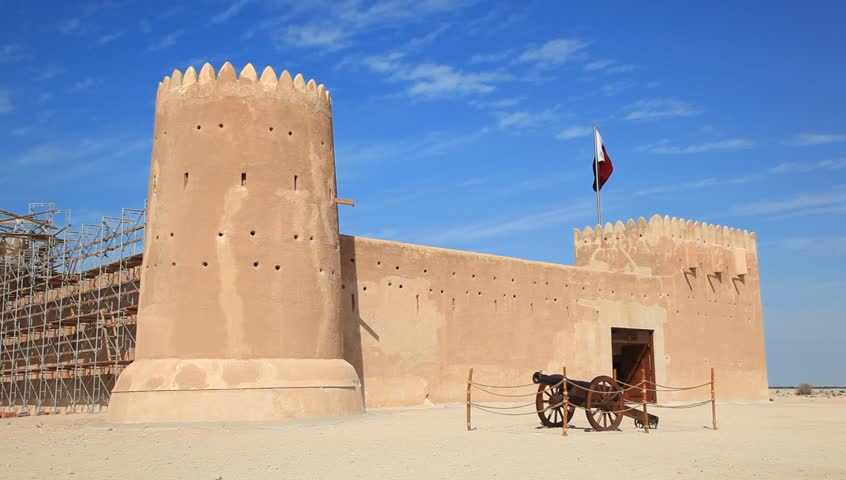 Historic Al Zubara Fort In Qatar, Middle East Stock Footage Video ...