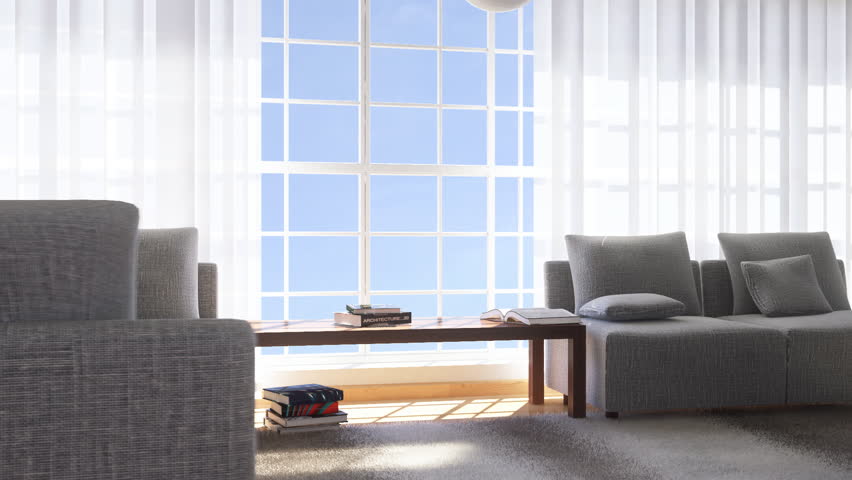 Living Room Hd 3d rendering. modern living room in a loft. stock footage video Living Room Hd 3d rendering. modern living room in a loft. stock footage video
