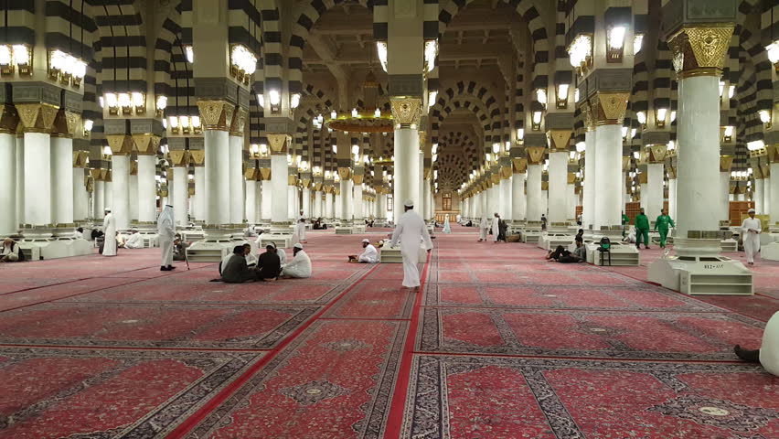 Medina Dec 9 Interior Of Masjid Nabawi Stock Footage Video 100 Royalty Free 13659953 Shutterstock