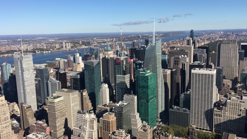 An Aerial View Of Manhattan Is Shown October 10, 2008 Over New York ...