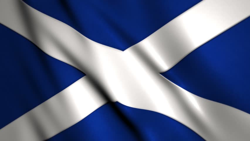 Scottish Flag of Scotland Waving Stock Footage Video (100% Royalty-free