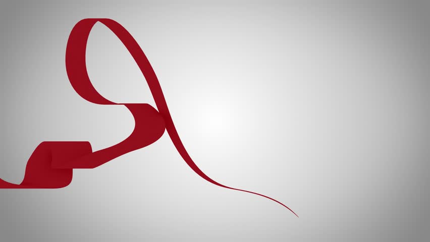 Single Flowing Ribbon of Red Stock Footage Video (100% Royalty-free