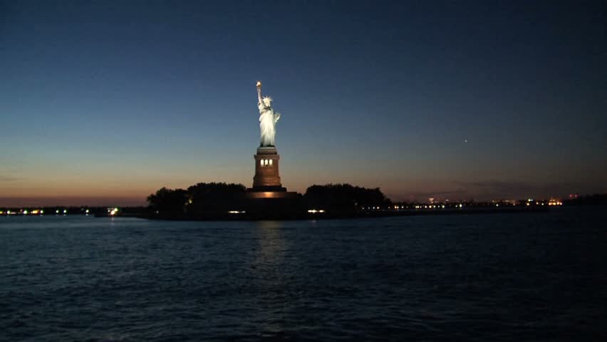 NEW YORK - CIRCA OCTOBER 2010: Statue Of Liberty At Night Circa October ...
