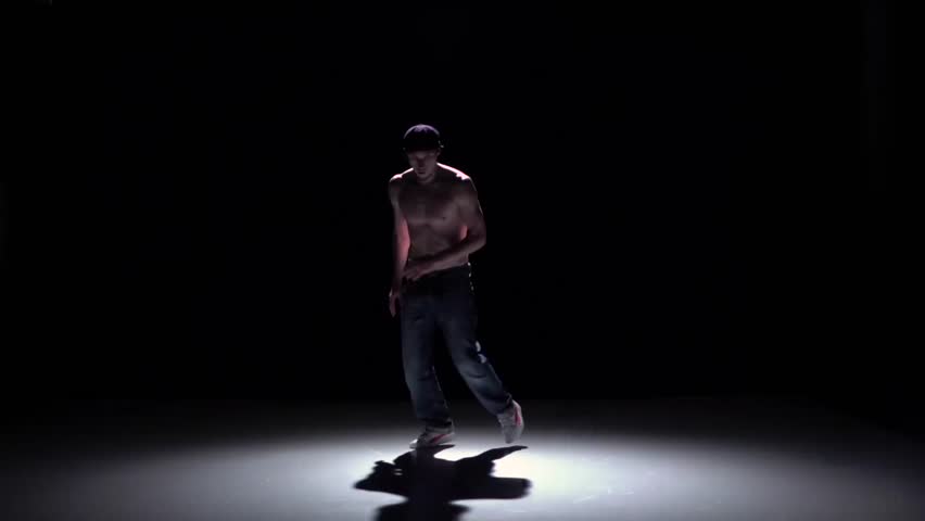 Start Graceful Contemporary Dance Of Couple Dancers On Black, Shadow ...