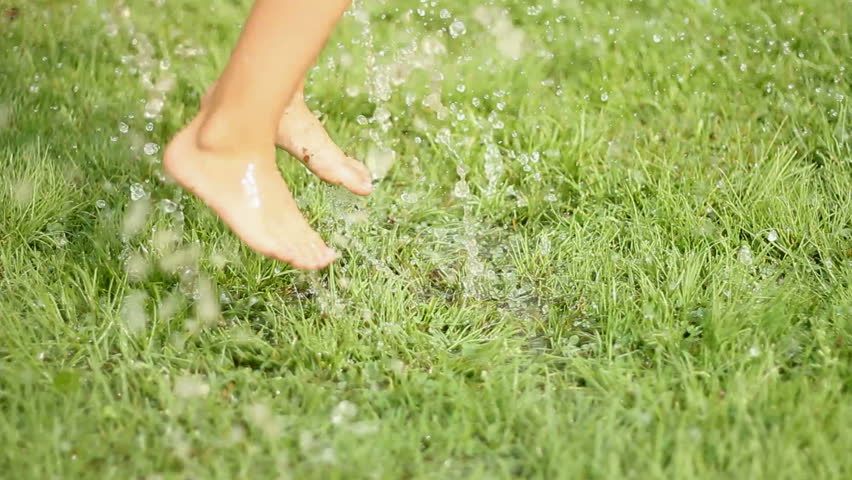 Bare Feet In Green Grass Stock Footage Video 100 Royaltyfree