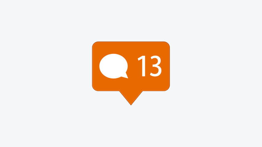 Animation - Modern Comment Orange Icon On White Background. 4K Video ...