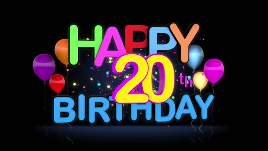 Happy 20th Birthday Title Seamless Stock Footage Video ...