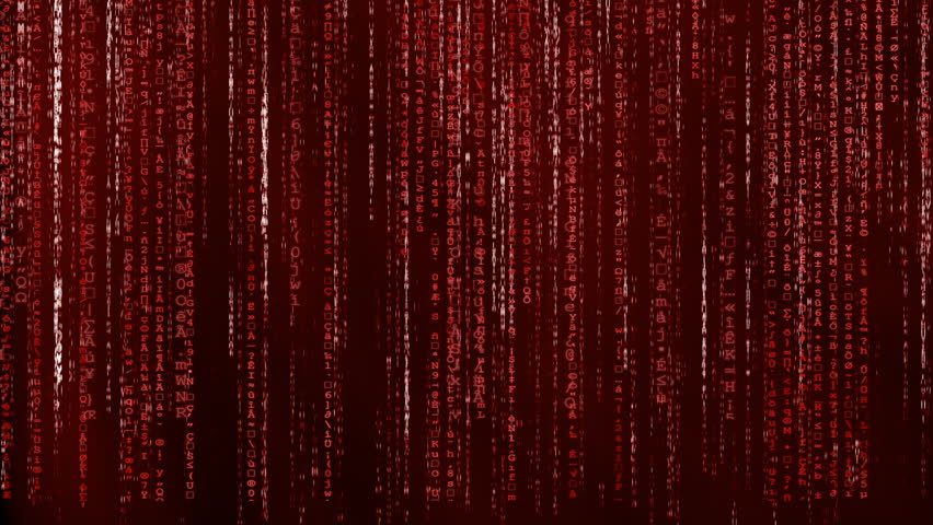 Red Animated Matrix Background, Computer Stock Footage Video (100%