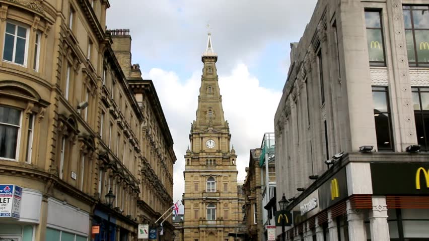 HALIFAX, UK APRIL 13, 2016 Halifax Market. Halifax Is A Minster Town