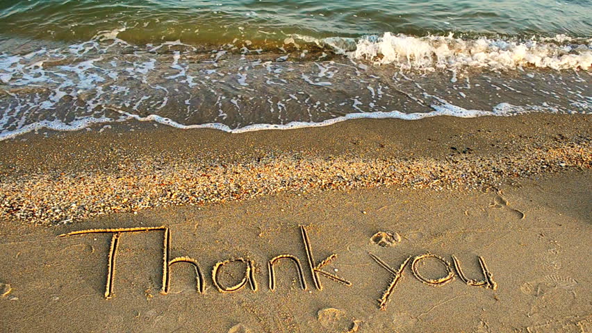 Thank You Handwritten In Sand On A Beach. Stock Footage Video 16106818 ...