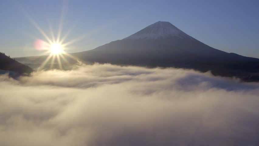 Sunrise Over The Mount Fuji In The Mountain Landscape Japan Image 