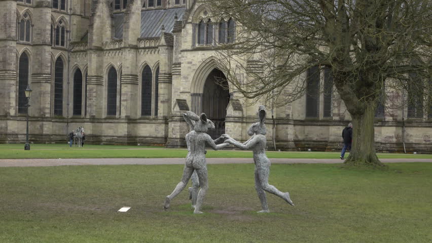 Stock Video Clip of SALISBURY, ENGLAND - MAR 2016: Salisbury Cathedral ...