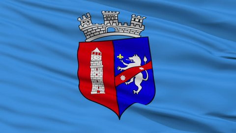 Tirana Capital City Flag Of Albania Close Up Realistic 3d Animation Seamless Loop