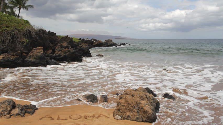 Aloha Written In The Sand Stock Footage Video 100 Royalty Free Aloha Written In The Sand Of Po Olenalena Beach Also Known As Love Keauhou Pepeiaolepo Paipu And Makena Surf