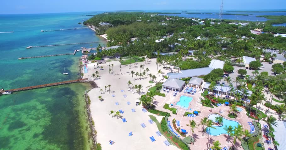 Aerial 4k View Of Tropical Paradise Island Islamorada