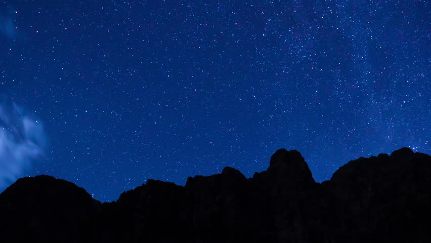 Star Time Lapse, Milky Way Galaxy At Night ,chiang Dao Mountain In 