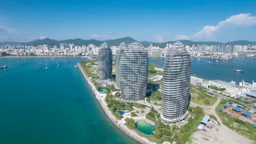 SANYA, CHINA - JULY 2016: Aerial View Of A Modern Luxurious Hotel ...