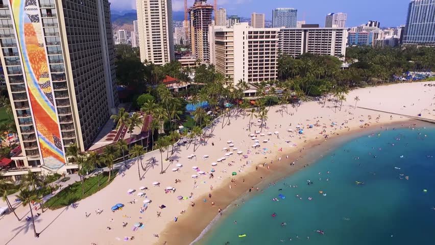 Honolulu - March 18: Aerial Stock Footage Video (100% Royalty-free ...