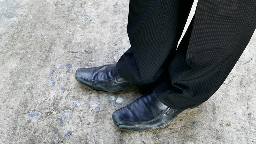 old man black shoes