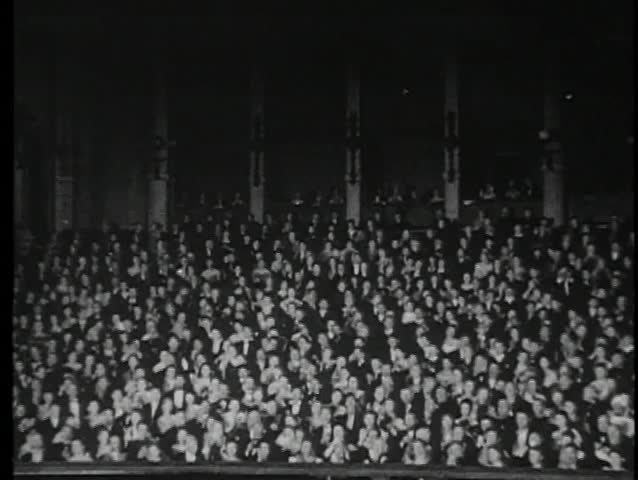 Wide Shot Of 1930s Audience Applauding Stock Footage Video 1863649 ...