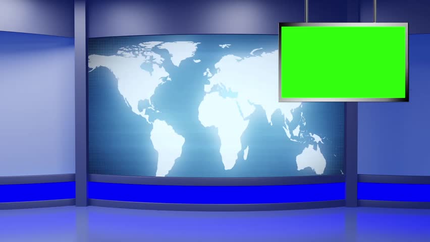 News Tv Studio Set - Stock Footage Video (100% Royalty