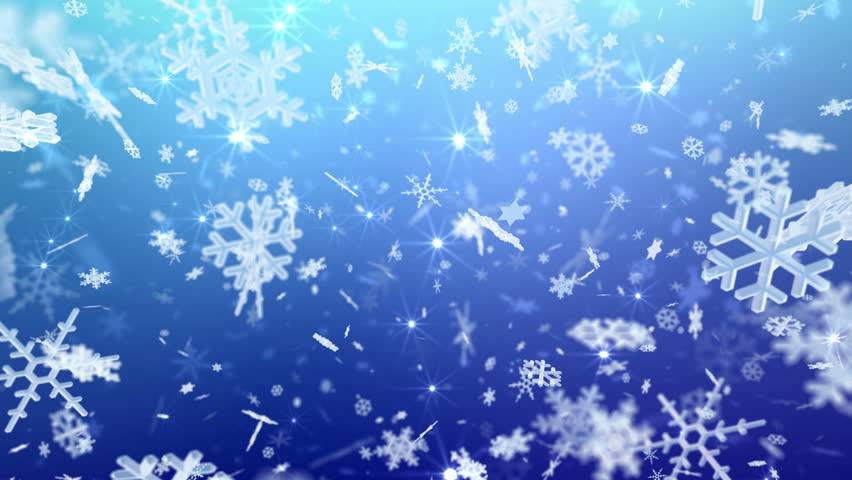 4K Seamless Looping Snow Flakes Particles On Light Blue Gradient ...