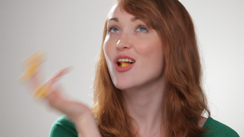 Cu Pan Young Woman Eating Stock Footage Video 100 Royalty