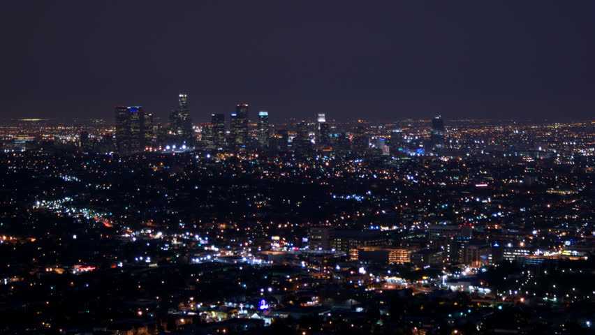 Time-lapse Of Los Angeles City Landscape At Night Stock Footage Video ...