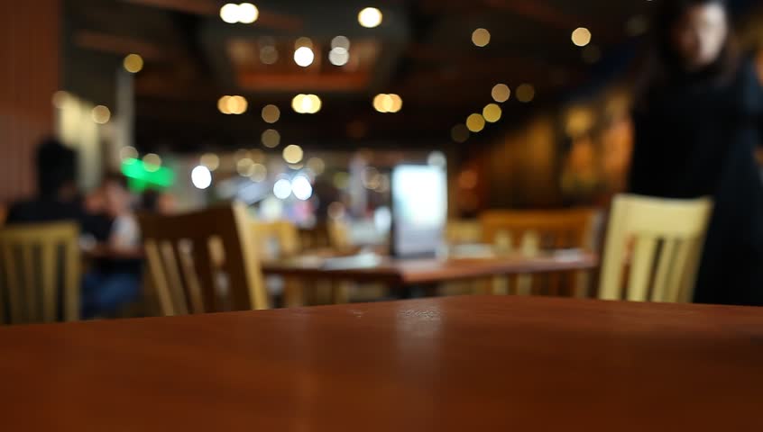 Table At Restaurant Blurred Background Stock Footage Video 22551070 ...