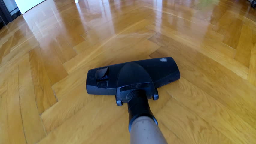 Vacuum Cleaner Pov Hoovering Wooden Floor And Carpet