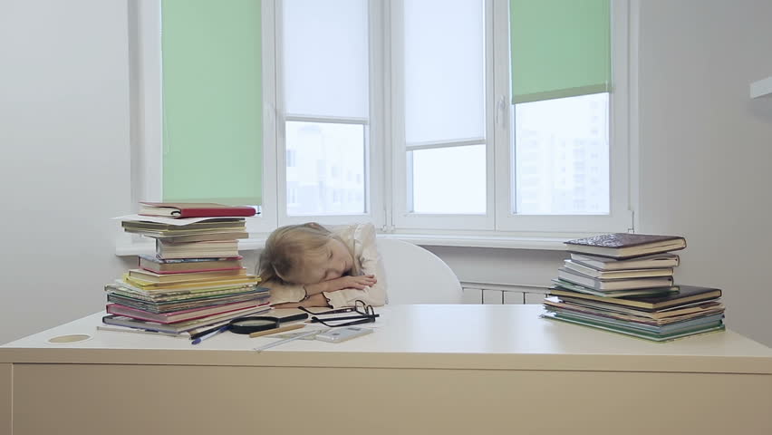 Tired Schoolgirl Little Girl In Stock Footage Video 100 Royalty