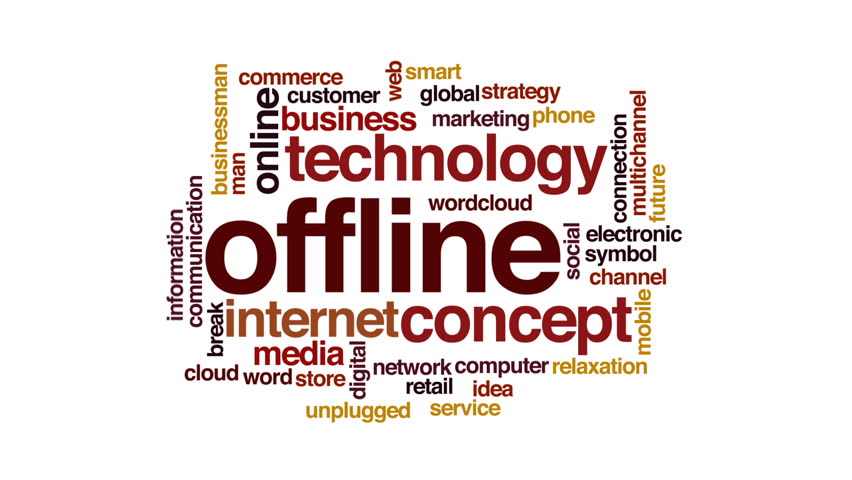Offline Animated Word Cloud, Text Stock Footage Video (100% Royalty