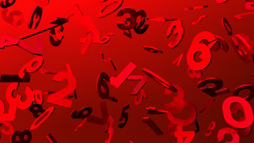 Red Numbers On Red Background. Stock Footage Video (100% Royalty-free