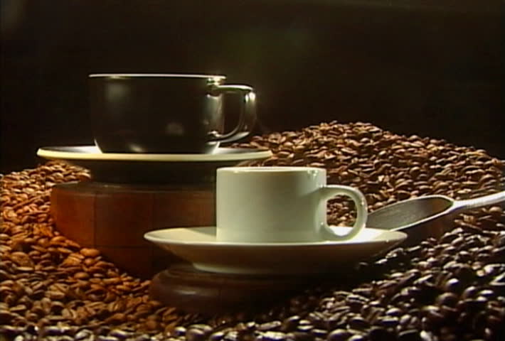 Coffee Cups With Coffee Beans Coffee Cups With Coffee Beans