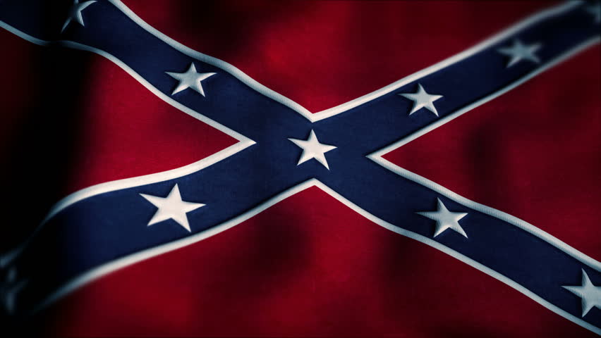 4K 3D Animation Of Grunge USA American Confederate Flag Closeup, Highly