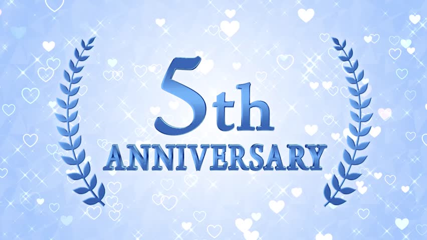 5th Anniversary Animation Stock Footage Video 100 Royalty Free