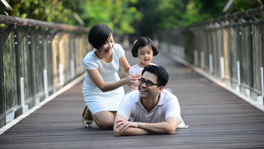 Happy Asian Family Enjoying Family Stock Footage Video ...