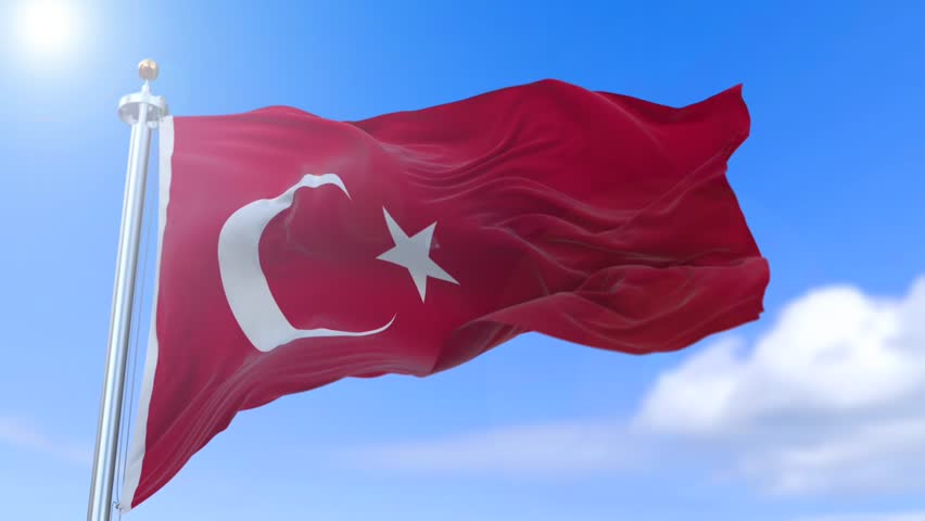 Flag Of Turkey Beautiful 3d Animation Of Turkey Flag With Alpha Channel 