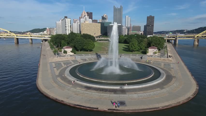 Reveal Of Downtown Pittsburgh, Three Rivers, And The Point From The ...