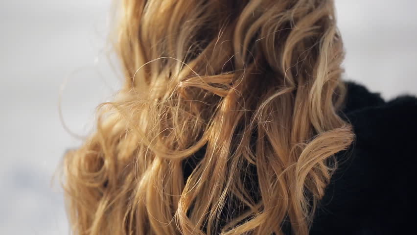 Blonde Hair With Curls Shaking Stock Footage Video 100 Royalty