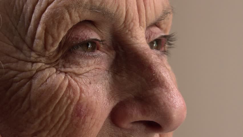 Eyes Of Elderly Woman With Wrinkles Smiling Stock Footage Video ...