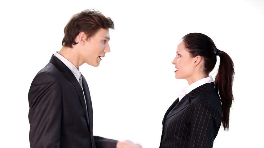 Two Young Businesswomen Arguing, Isolated On White Stock Footage Video ...