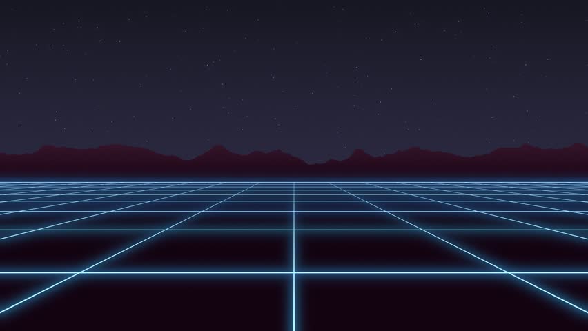 4k Loop Retro Futuristic Background Footage 1980s Style . Digital 